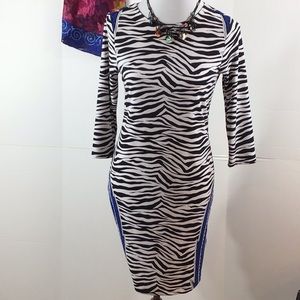 MMK zebra shift dress XS
